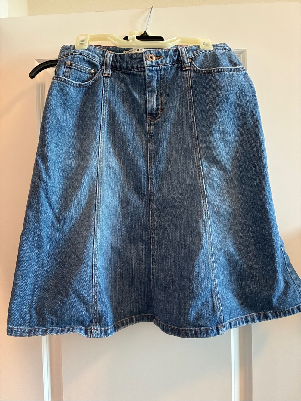 Tommy Hilfiger Medium Blue Denim A-Line Skirt